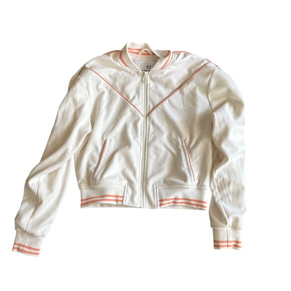 Sergio Tacchini Womens Track Jacket S White & Peach Trim - Picture 2 of 6